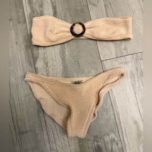 Hunza G Gloria Bandeau Bikini Blush OS